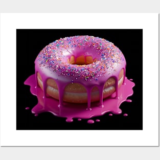 Pink Sprinkled Donut | T Shirt Design Posters and Art